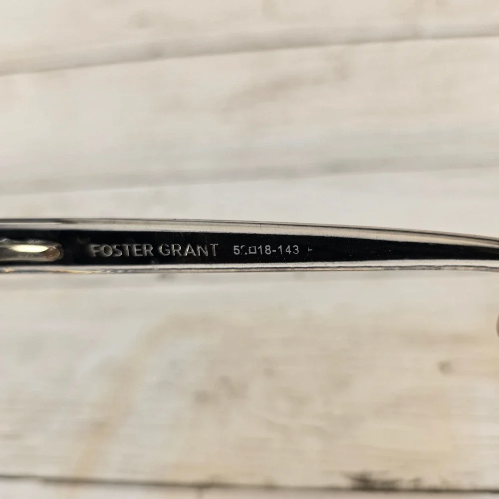 Foster Grant Tristan BLK Rectangular Eyeglasses Black Crystal Clear TG1022 52-18